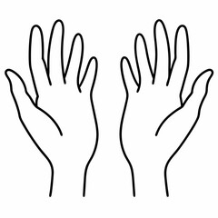 human hands line art  Silhouette Vector illustration