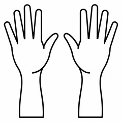 human hands line art  Silhouette Vector illustration