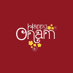 Happy Onam Typography Vector Design, Onam Festival Kerala