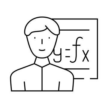 recommend clip art: mathematician engineer worker line icon vector. mathematician engineer worker sign. isolated contour symbol black illustration