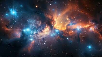 Fototapeta premium Cosmic Dance of Nebulae and Stars