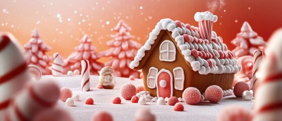 Whimsical Gingerbread House in a Candy Wonderland.