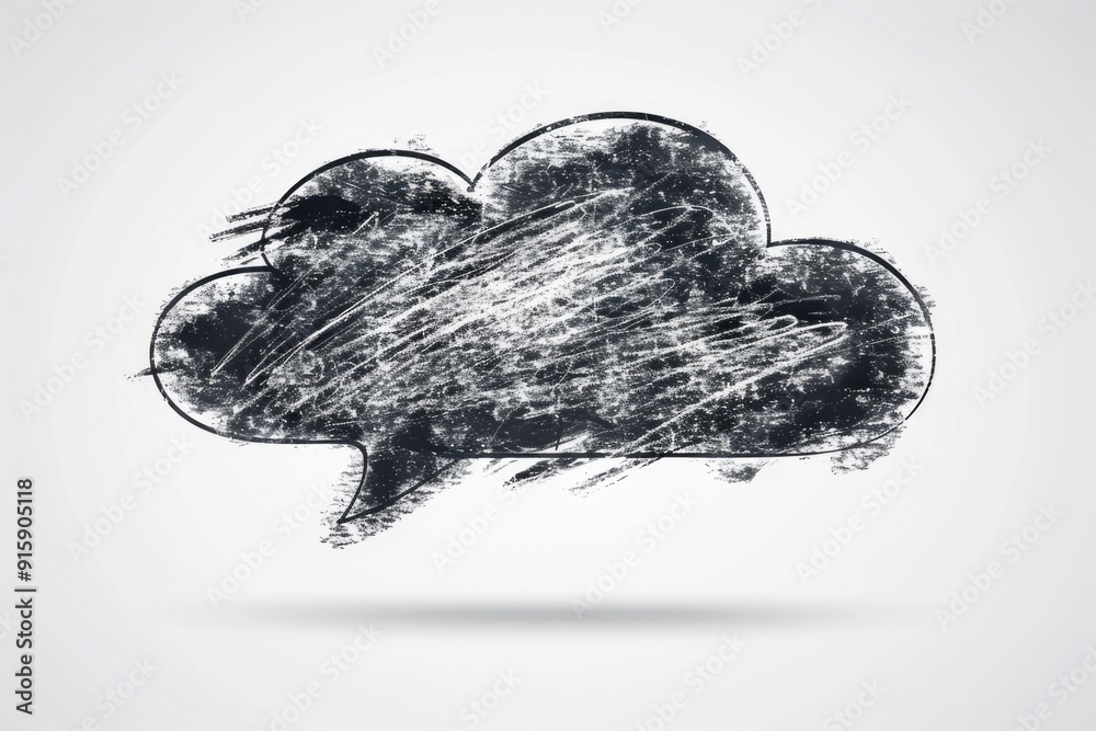 Poster a simple illustration of a cloud on a white background
