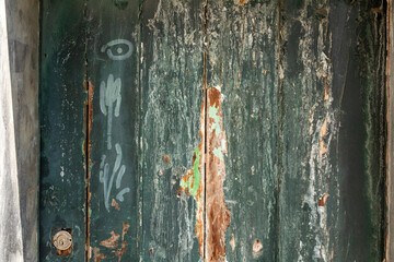 Time and wear have left their mark on this old door