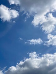 white clouds in a blue sky