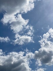 white clouds in a blue sky