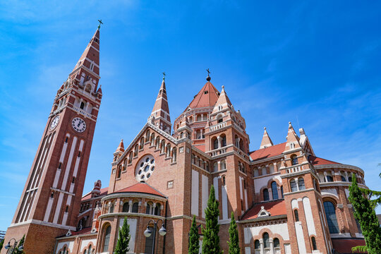 Cathedral of Our Lady of Hungary is a twin-spired church in Szeged, Hungary, Europe
