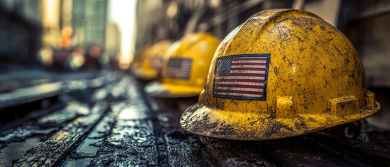 work helmet concept for labor day in usa