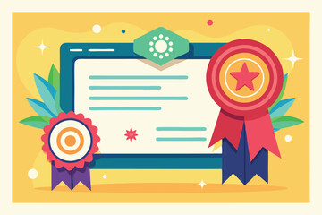 A colorful certificate of appreciation featuring decorative ribbons, awarded for community service at a charity event in Springfield