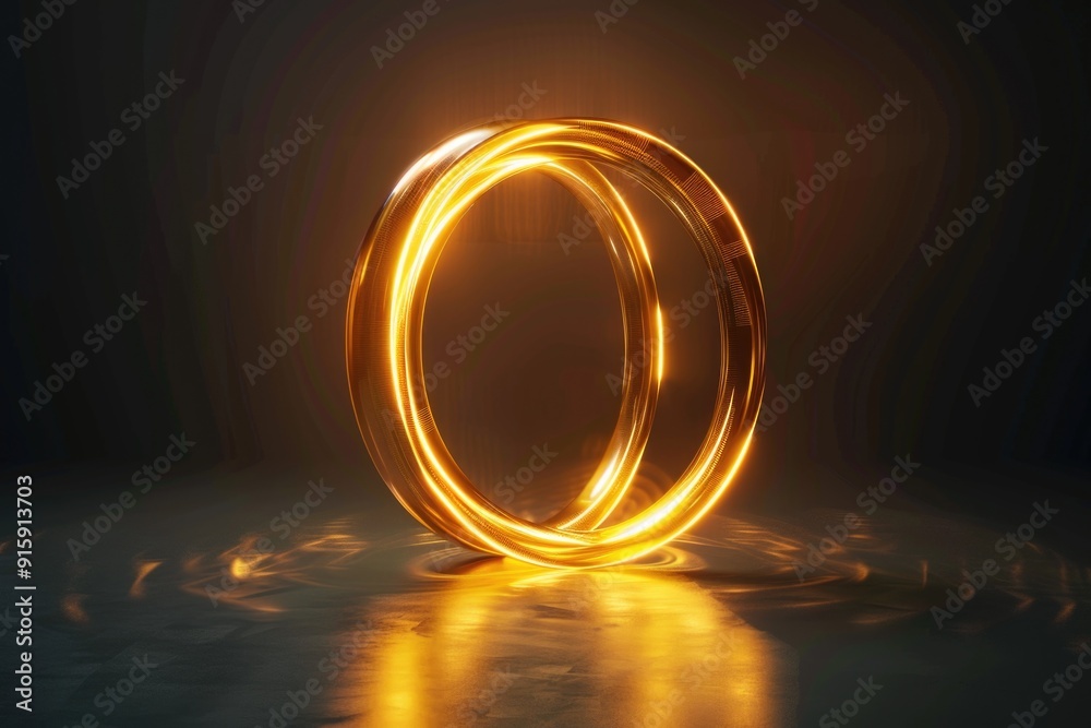 Poster a ring-shaped light source is seen in the middle of a darkened room, providing a focal point in an o
