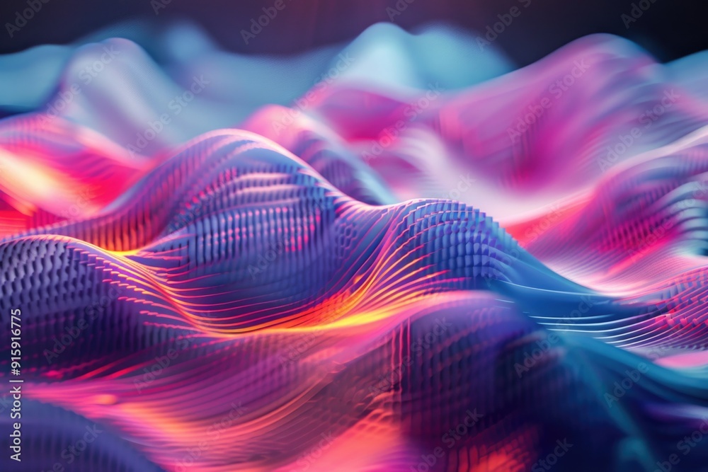 Poster a detailed view of a wave of colorful lines, often used in graphic design and art