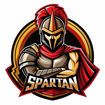Spartan warrior gladiator mascot esport game logo illustration for sport game team