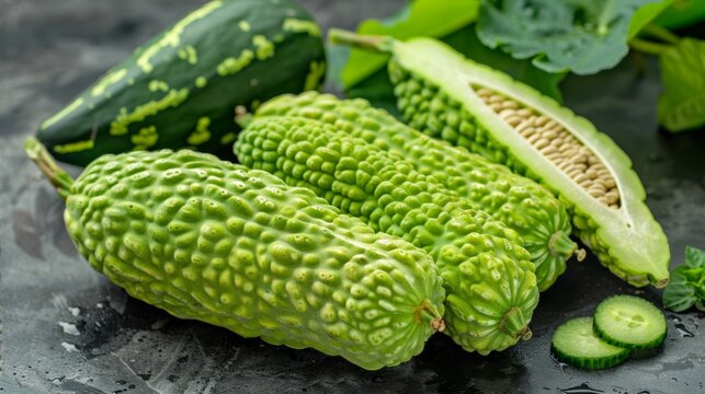 Momordica charantia. Native to South Asia, momordica is grown and eaten throughout Asia, Africa and the Caribbean. 