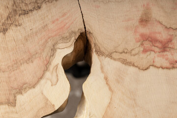 Table made of wooden slab with live edge. Luxury quality wood processing. Exclusive coffee table...