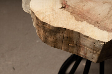 Table made of wooden slab with live edge. Luxury quality wood processing. Exclusive coffee table...