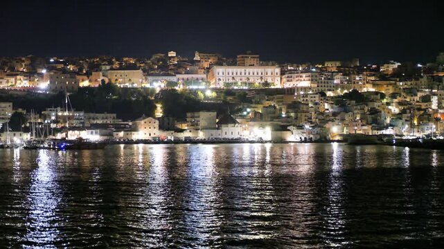 The city of Sciacca in Sicily at night