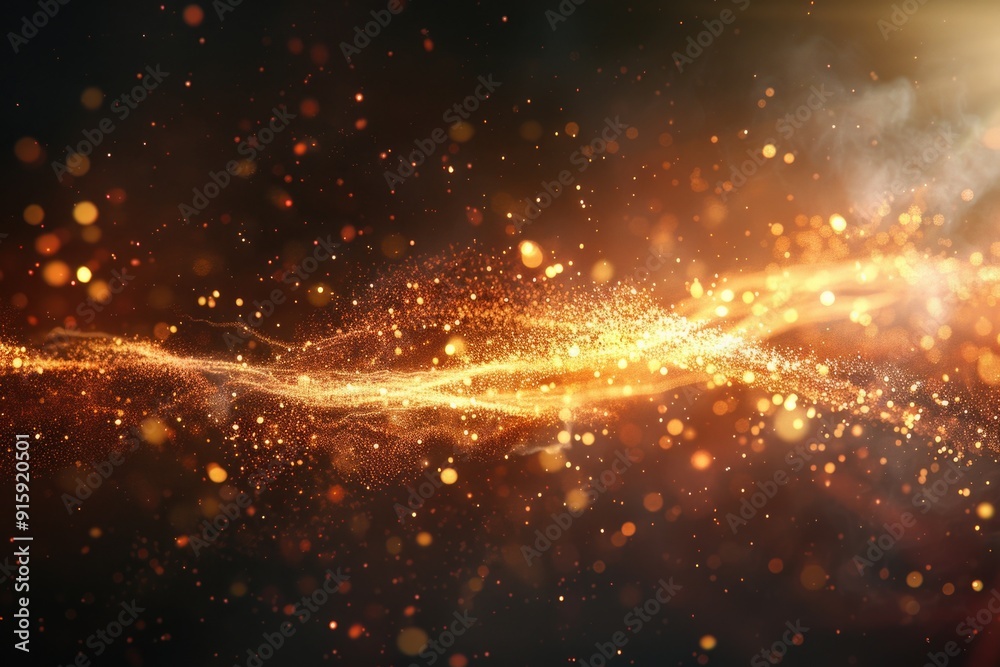 Poster A unique image featuring an abstract background with bright lights, great for use in designs where a creative and futuristic look is needed