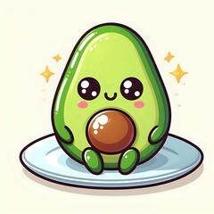 Cute avocado cartoon