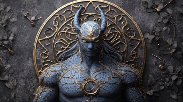 Intricate depiction of Anansi, the African trickster spider god, skillfully weaving a complex web with shimmering gold threads, embodying wisdom, storytelling, and cunning