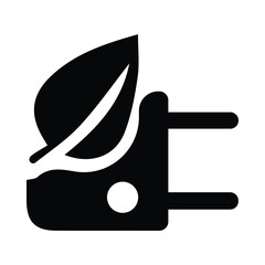 plug, leaf, plant, tree, eco plug, plug with leaf icon