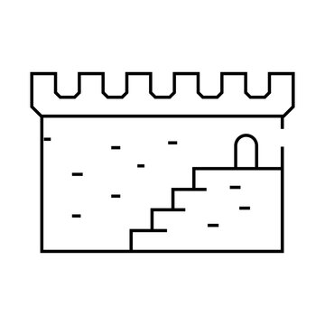 recommend clip art: stairs of ancient castle line icon vector. stairs of ancient castle sign. isolated contour symbol black illustration