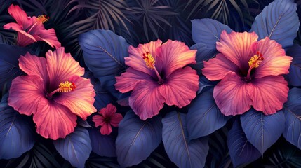 Obraz premium Vibrant Purple Flowers in a Forest