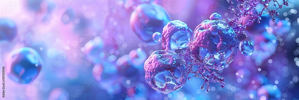 Fototapete cells display intricate nuclei and dna strands in a captivating arrangement, revealing their complex