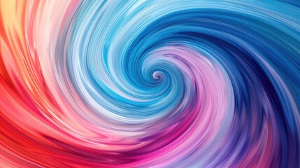 A swirling abstract artwork with a central vortex, blending shades of orange, yellow, blue, purple, and pink in a mesmerizing pattern.