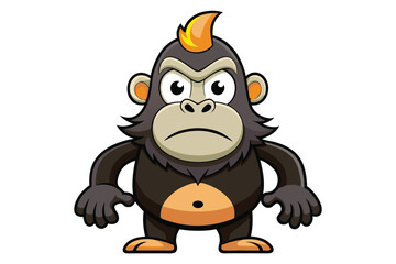 A cartoon gorilla with a puzzled expression stands against a white background, showcasing a playful and amusing design