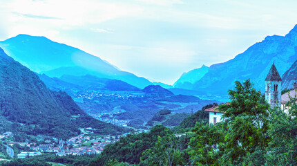 Obraz premium Ciago village, Vallelaghi, Trento province, Trentino Alto-Adige, Italy