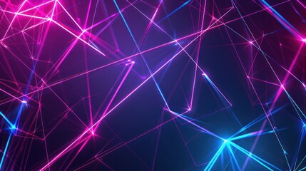 Fototapeta premium Abstract Neon Lights and Geometric Shapes.