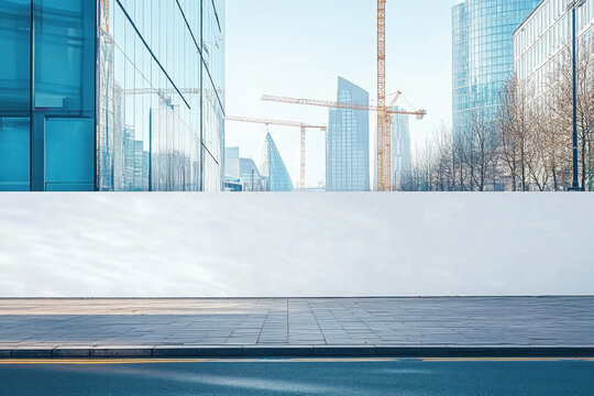 Street Outdoor Hoarding Poster City Mockup Template
