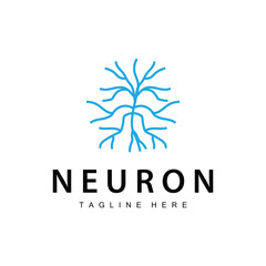 Obraz premium Neuron Logo Design Health Illustration DNA Molecule Nerve Cell Abstract Simple Illustration