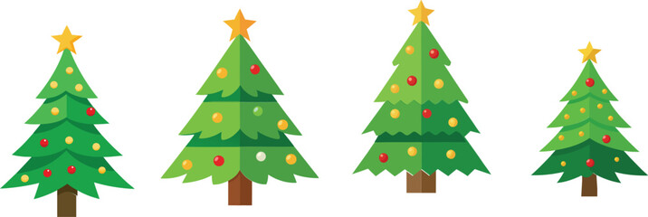 Christmas  tree isolated on white BACKGROUND  