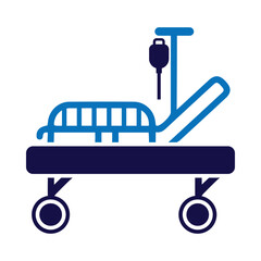 medical bed, bed, wheel bed, stretcher, bed on wheels icon