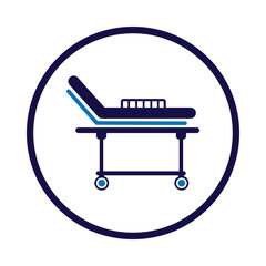 medical bed, bed, wheel bed, stretcher, bed on wheels icon