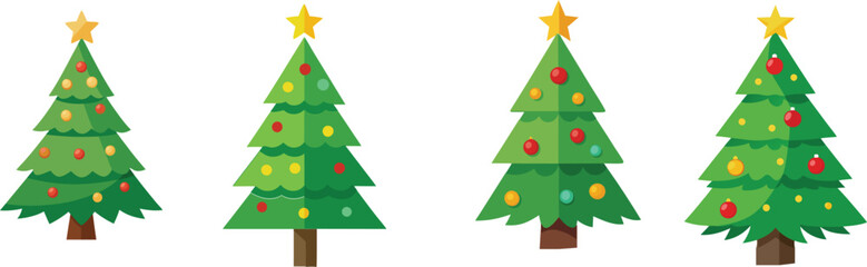 Christmas  tree isolated on white BACKGROUND  