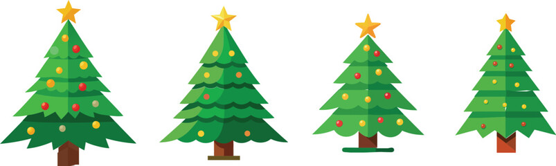 Christmas  tree isolated on white BACKGROUND  