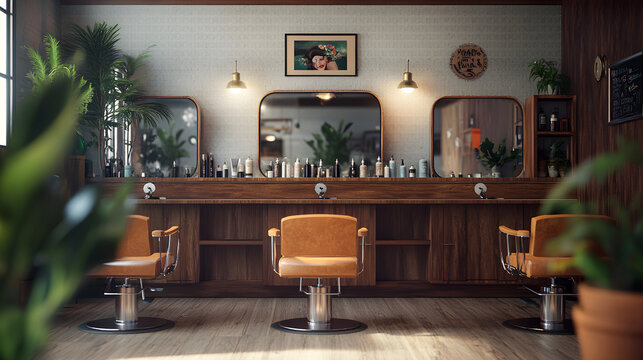 Vibrant salon vintage charm haircuts and lively styling services