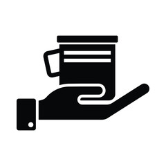 hand, cup, icon, tea cup on hand icon