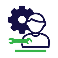 gear, technical, support, man, settings, technical support icon
