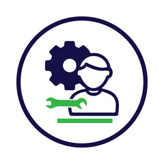 gear, technical, support, man, settings, technical support icon