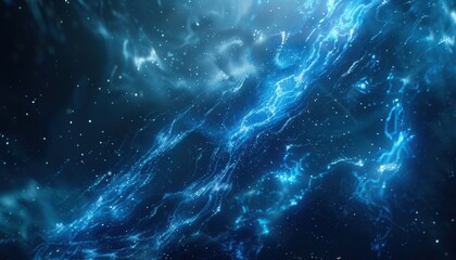 Dynamic blue light waves flowing through a dark cosmic space