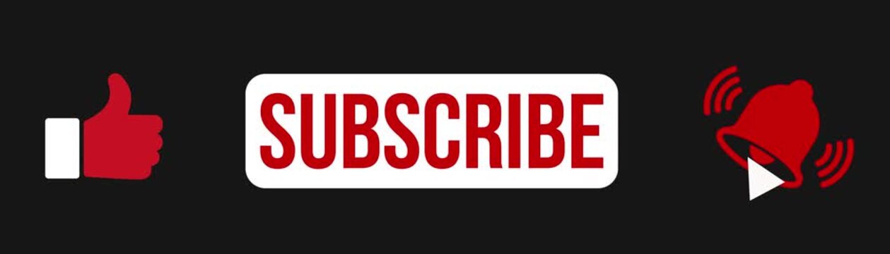 Subscribe Button Like Notification and Bell Subscribe, Reminder and Like Button animation with mouse cursor with alpha channel 4K footage QuickTime Alpha Channel Matte