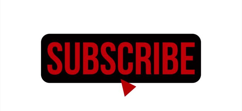Subscribe Button Like Notification and Bell Subscribe, Reminder and Like Button animation with mouse cursor with alpha channel 4K footage QuickTime Alpha Channel Matte
