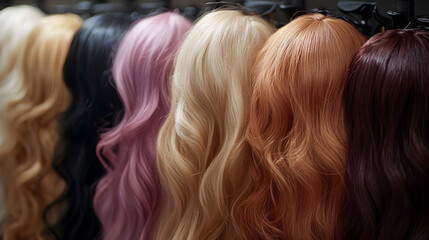 Fototapeta premium Stylish Wig Options Available at Your Fingertips