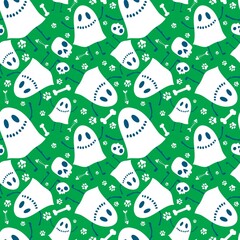 Halloween ghost seamless cartoon pattern for wrapping paper and fabrics