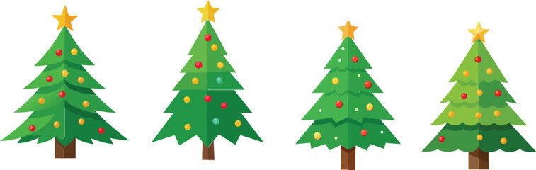 Christmas  tree isolated on white BACKGROUND  