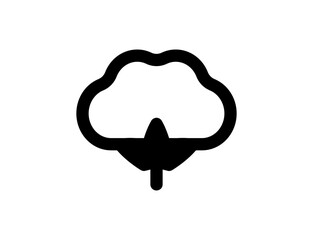 Cotton icon. Simple vector black cotton illustration.