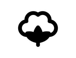 Cotton icon. Simple vector black cotton illustration.